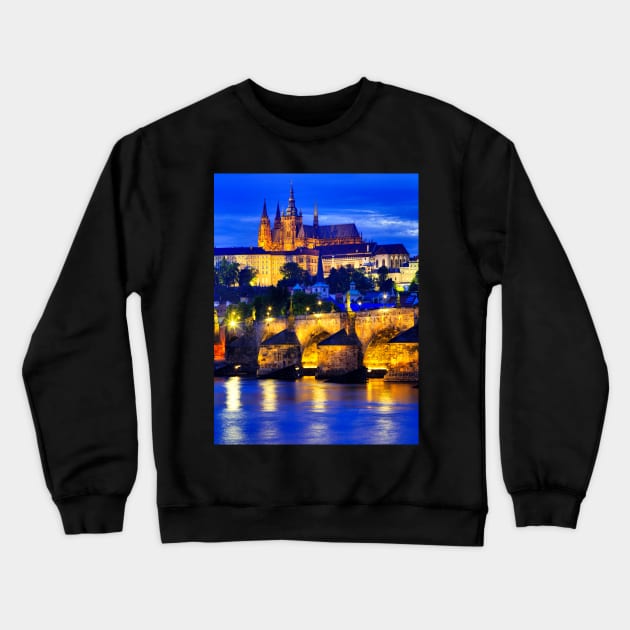 Prague sunset Crewneck Sweatshirt by dags